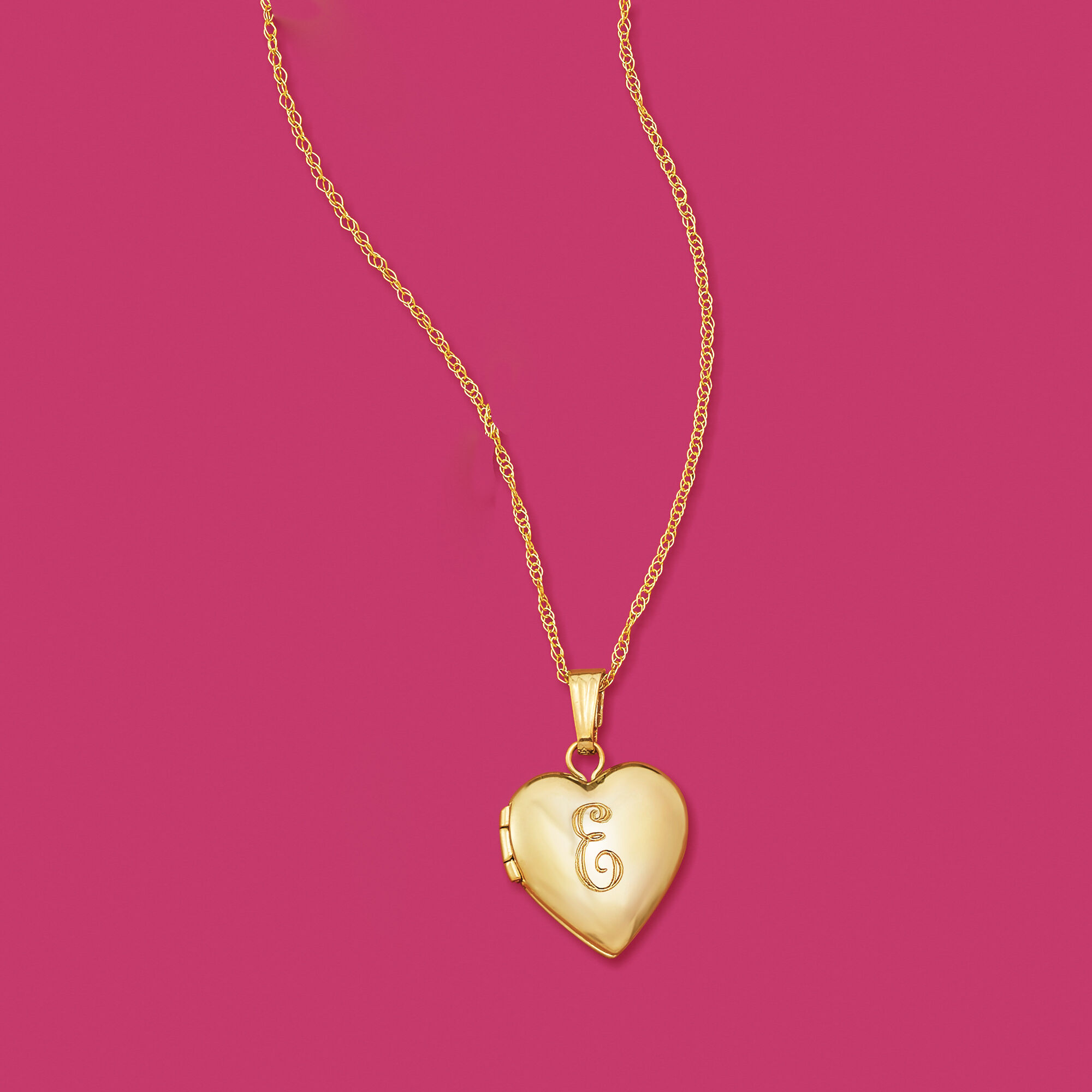 Child s 14kt Yellow Gold Personalized Heart Locket Necklace