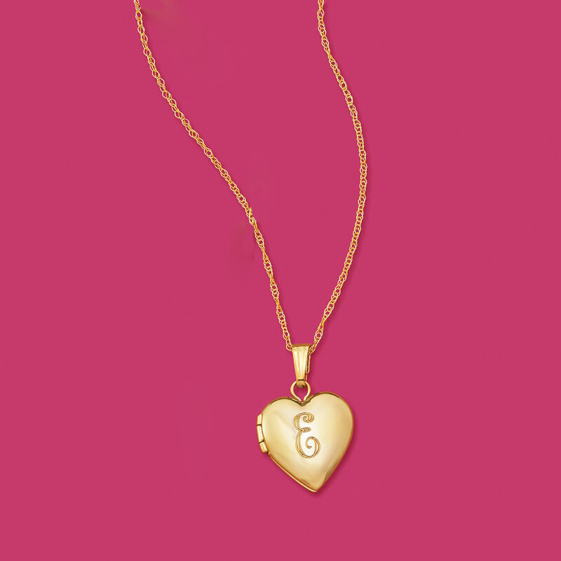 Child's 14kt Yellow Gold Personalized Heart Locket Necklace image number 5