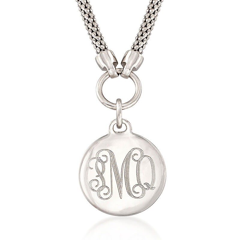 Sterling Silver Personalized Disc Necklace image number 0
