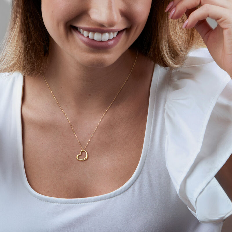 Italian 14kt Yellow Gold Heart Pendant Necklace. 18" image number 0