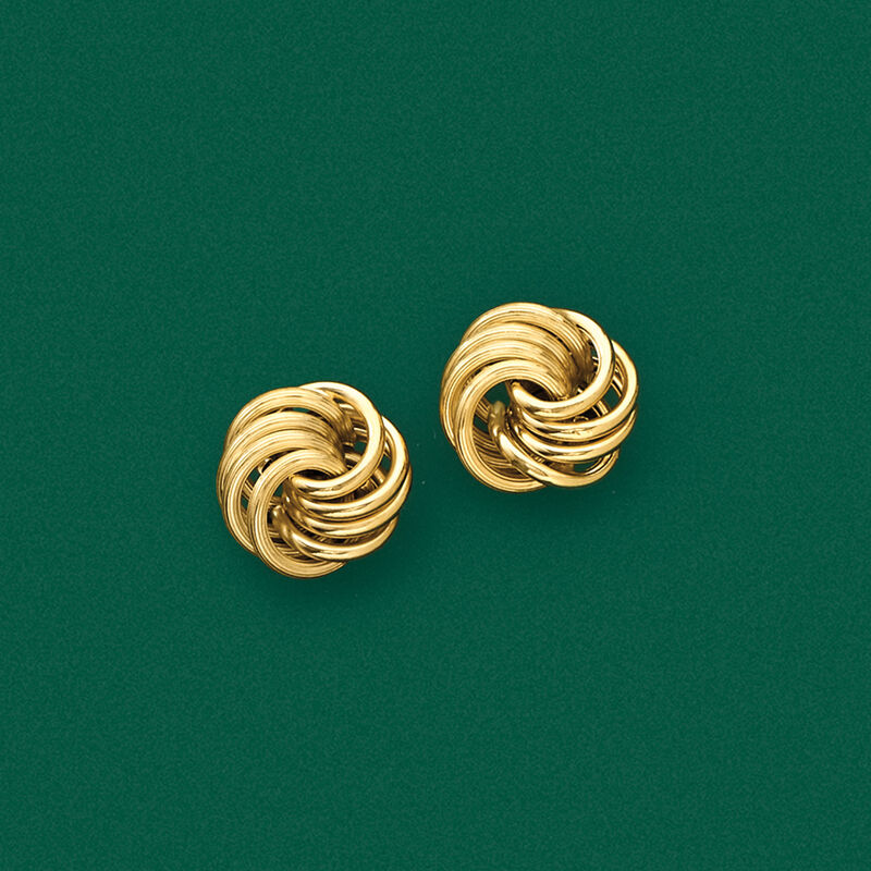 Italian 14kt Yellow Gold Open Love Knot Earrings image number 2