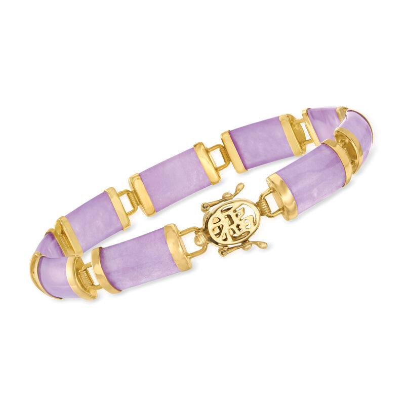 Lavender Jade &quot;Good Fortune&quot; Bracelet in 18kt Gold Over Sterling image number 0