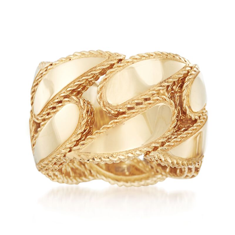 Roberto Coin &quot;Gourmette&quot; 18kt Yellow Gold Ring. Size 6.5 image number 0