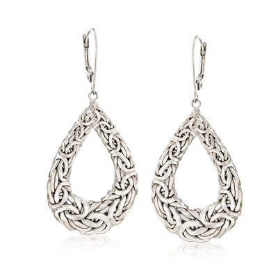 Sterling Silver Byzantine Teardrop Earrings