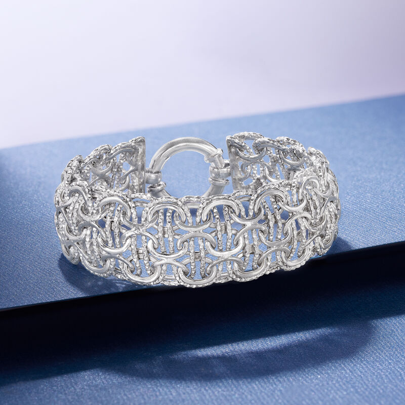 Sterling Silver Multi-Circle Link Bracelet image number 2