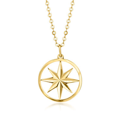 Italian 10kt Yellow Gold North Star Necklace