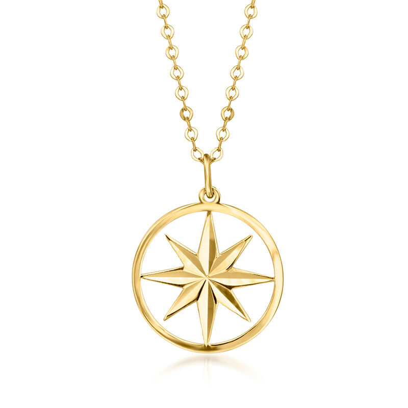 Italian 10kt Yellow Gold North Star Necklace image number 0