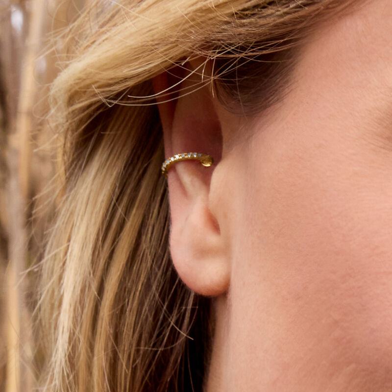 Diamond Single Ear Cuff in 14kt Yellow Gold image number 5