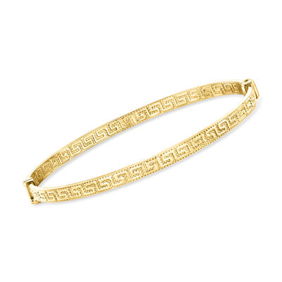 Italian 10kt Yellow Gold Greek Key Bangle Bracelet