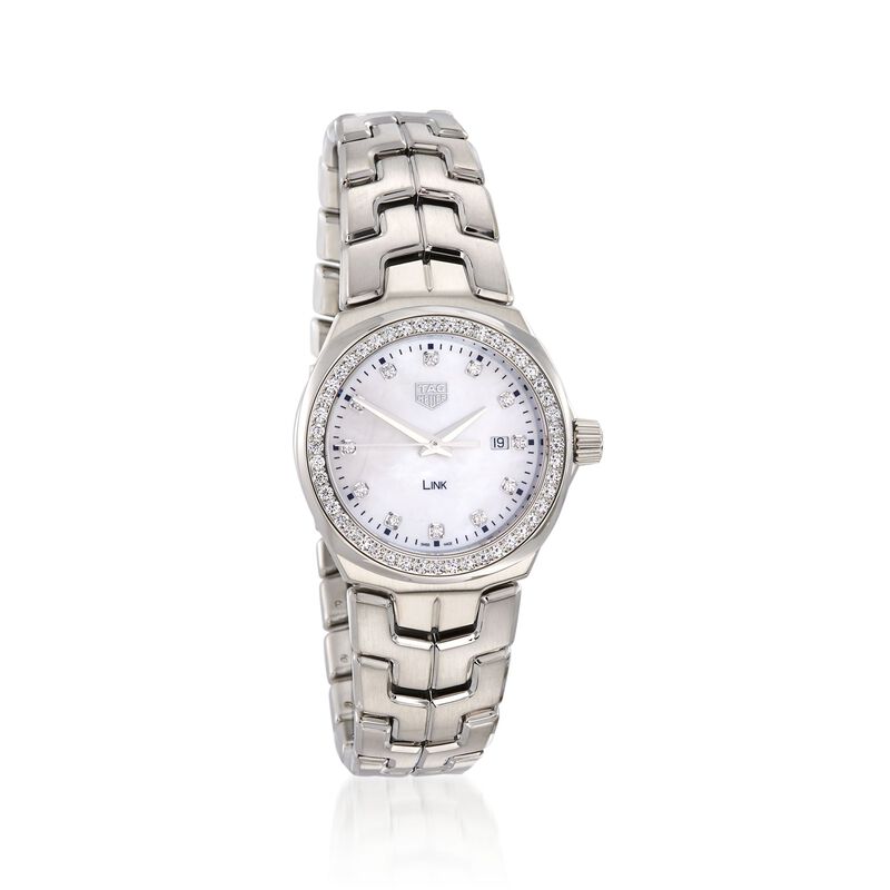 TAG Heuer Link Women's 32mm .92 ct. t.w. Diamond Watch in Stainless Steel with Mother-Of-Pearl Dial image number 0