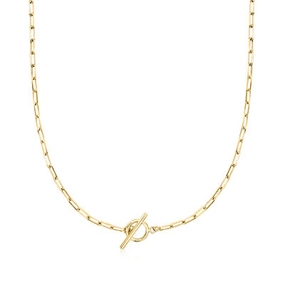2.5mm 18kt Gold Over Sterling Paper Clip Link Necklace