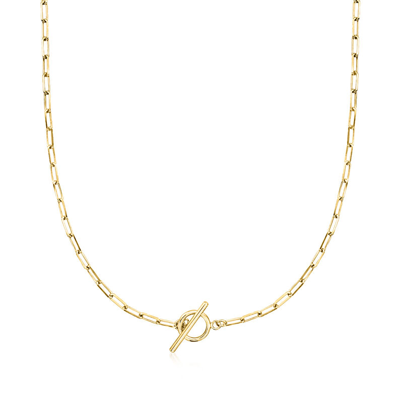 2.5mm 18kt Gold Over Sterling Paper Clip Link Necklace image number 0