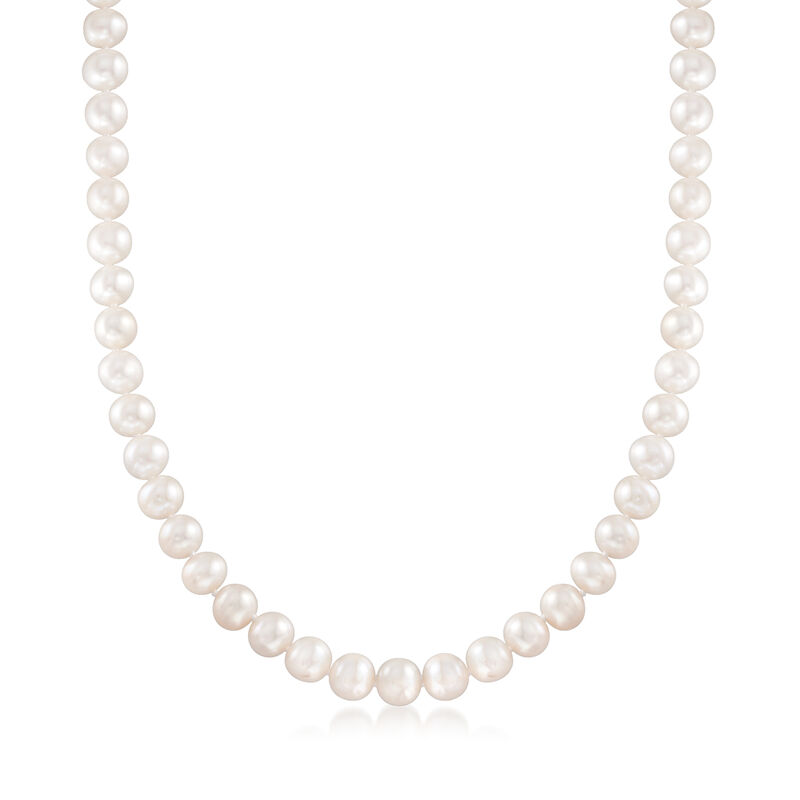 8-9mm Cultured Pearl Necklace with 14kt Yellow Gold image number 0