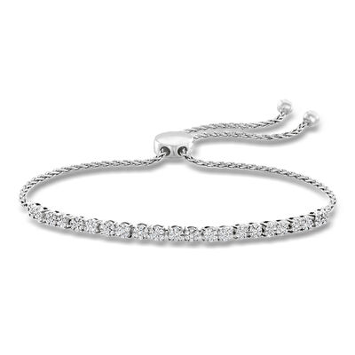 .50 ct. t.w. Diamond Cluster Bolo Bracelet in Sterling Silver
