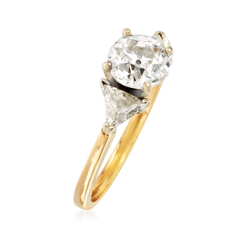 C. 1980 Vintage 1.60 ct. t.w. Diamond Ring in 14kt Yellow Gold image number 2