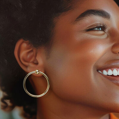 18kt Gold Over Sterling Modern Doorknocker Earrings