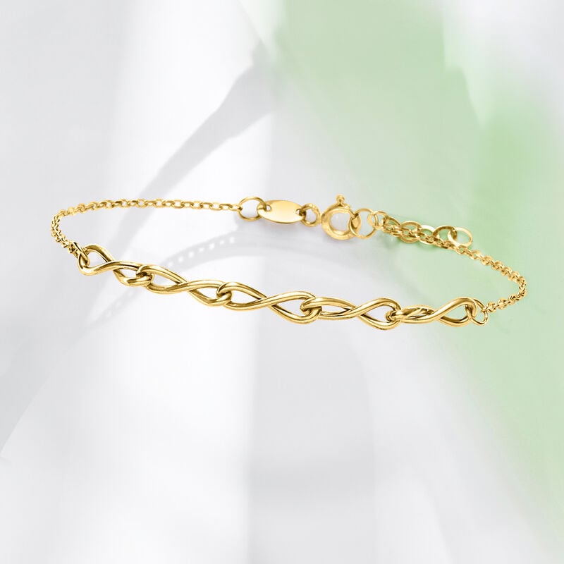 10kt Yellow Gold Twisted Infinity-Link Bracelet image number 2