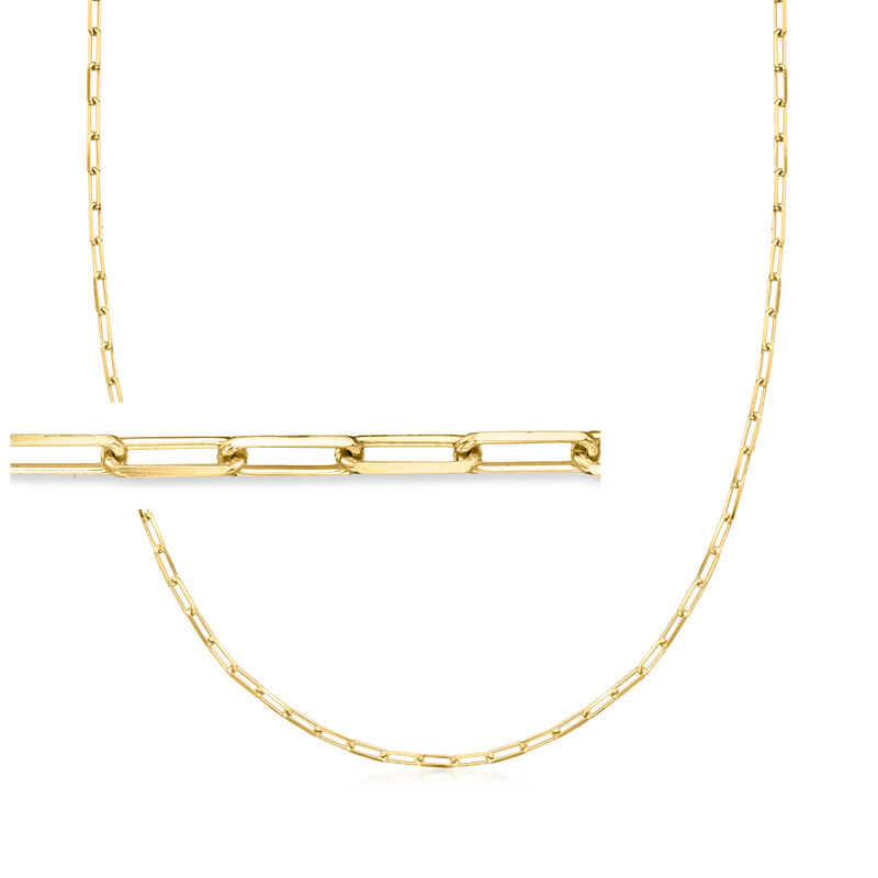 2.5mm 18kt Gold Over Sterling Paper Clip Link Necklace image number 0