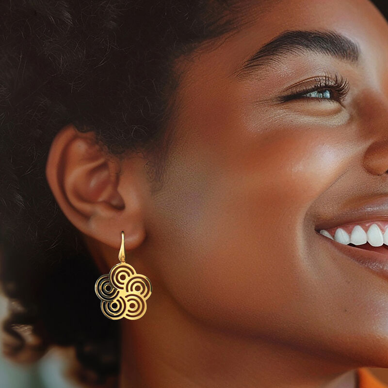 Italian 18kt Gold Over Sterling Openwork Flower Drop Earrings  image number 1