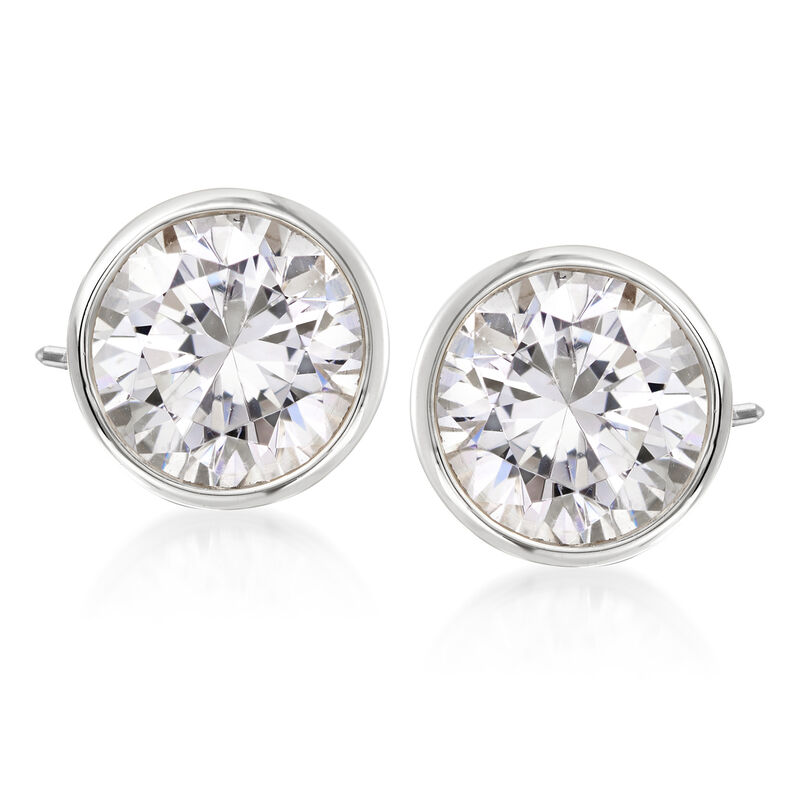 3.00 ct. t.w. Bezel-Set Diamond Stud Earrings in 14kt White Gold image number 0