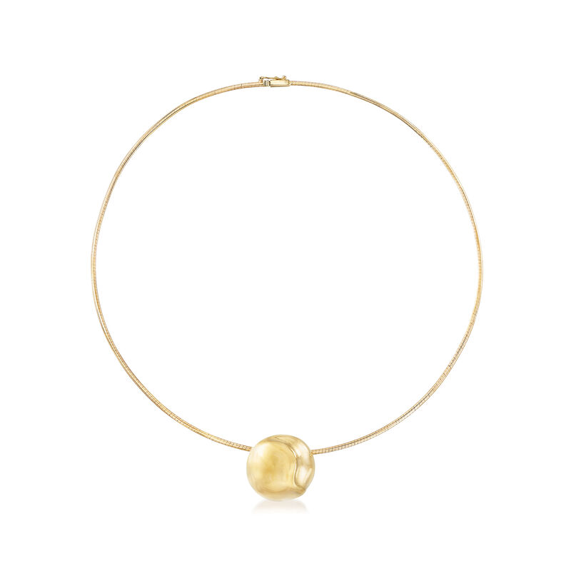 Round Slide Omega Pendant Necklace in 14kt Yellow Gold image number 0