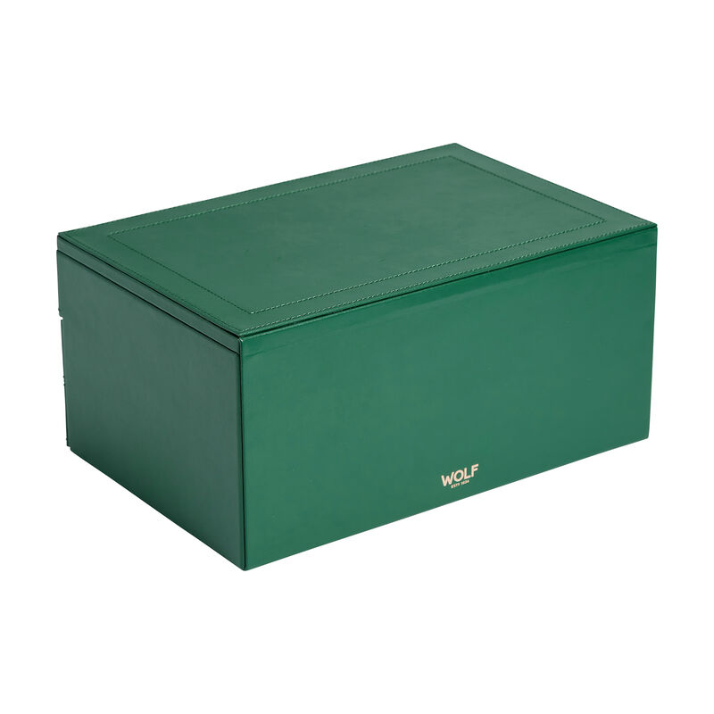 WOLF &quot;Sophia&quot; Forest Green Leather Jewelry Box image number 4