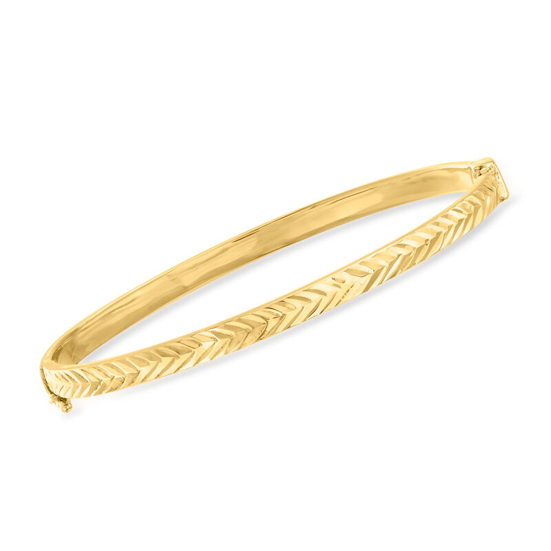 18kt Gold Over Sterling Arrow-Pattern Bangle Bracelet image number 0