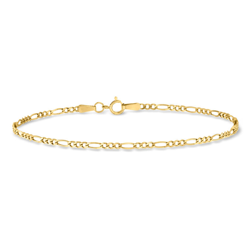 1.9mm 14kt Yellow Gold Figaro-Link Bracelet. 7" image number 0