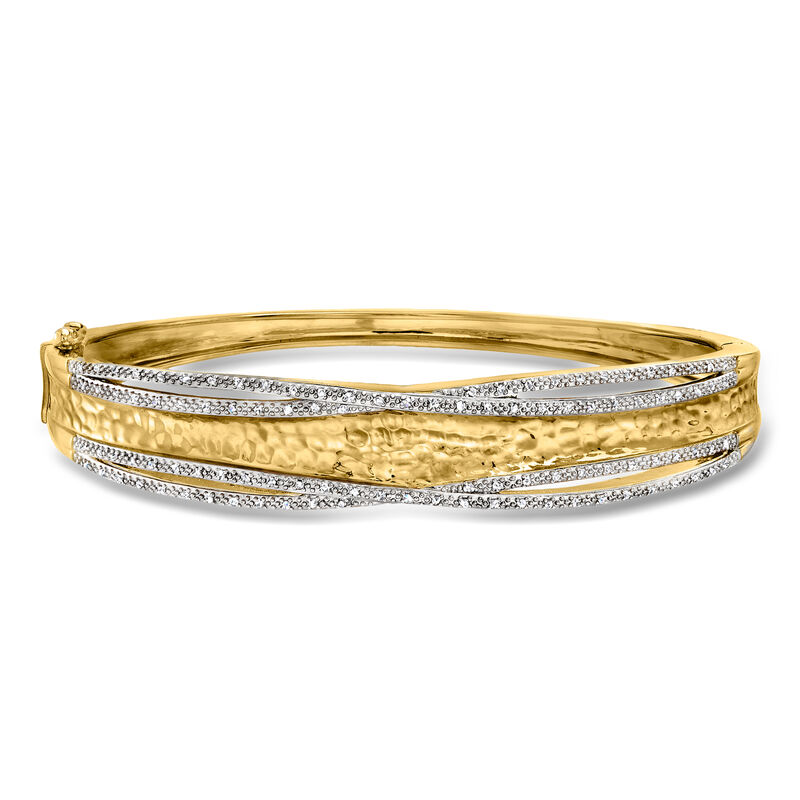 .25 ct. t.w. Diamond Bangle Bracelet in 18kt Gold Over Sterling image number 0