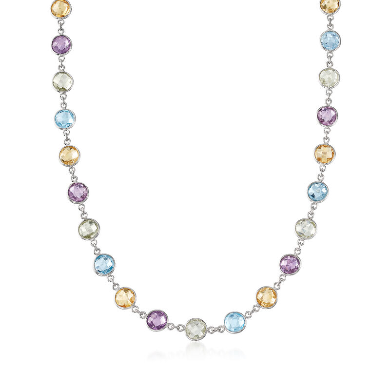 40.00 ct. t.w. Multi-Gemstone Necklace in Sterling Silver image number 0