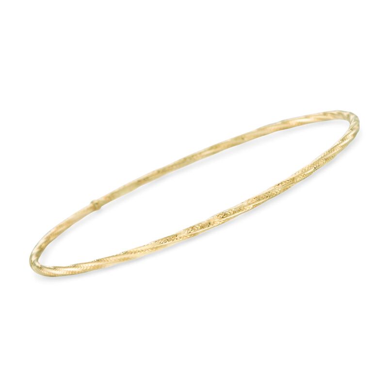 Italian 14kt Yellow Gold Multi-Finish Jewelry Set: Six Bangle Bracelets image number 7