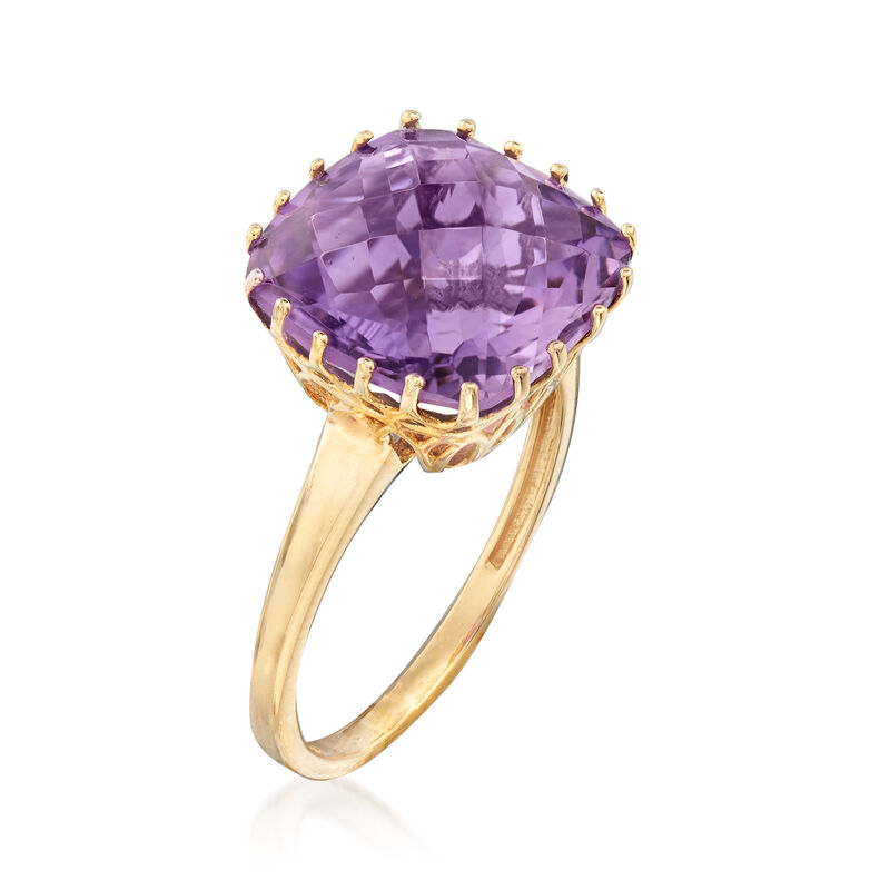 6.25 Carat Amethyst Ring in 14kt Yellow Gold image number 2