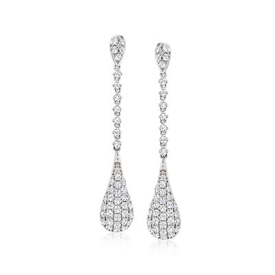 C. 2000 Vintage 2.00 ct. t.w. Diamond Drop Earrings in 14kt White Gold