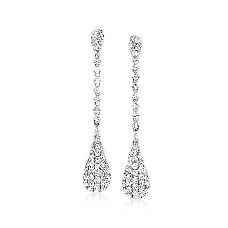 C. 2000 Vintage 2.00 ct. t.w. Diamond Drop Earrings in 14kt White Gold image number 0