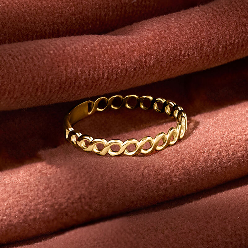 10kt Yellow Gold Curb-Link Ring image number 2