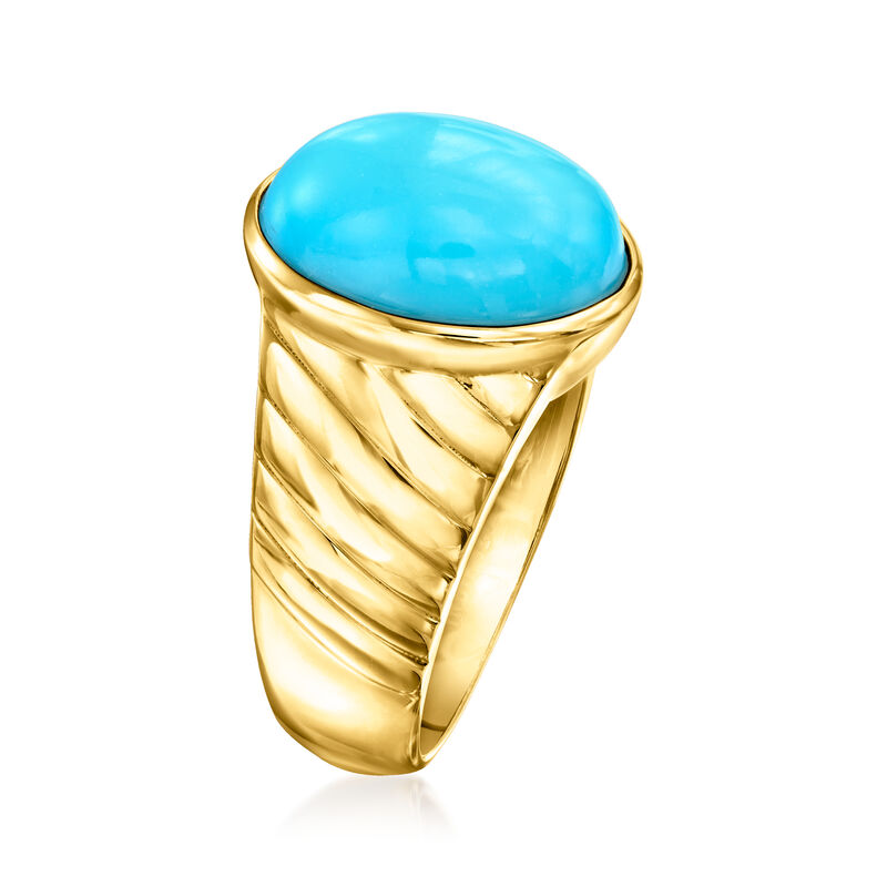 Turquoise Ring in 18kt Gold Over Sterling image number 2