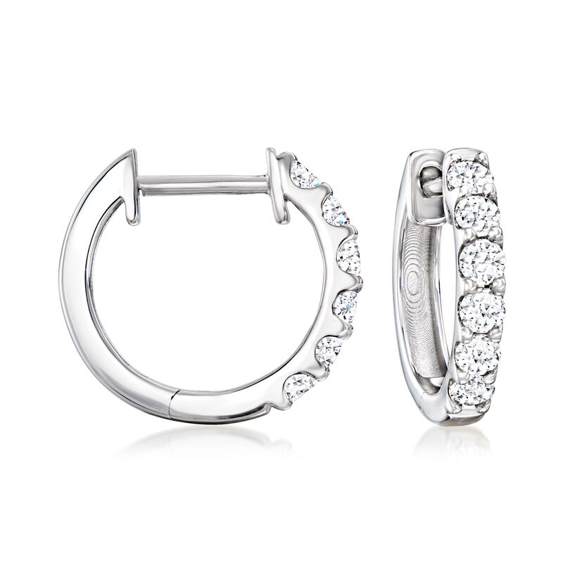 .50 ct. t.w. Lab-Grown Diamond Hoop Earrings in Sterling Silver. 1/2&quot; image number 0
