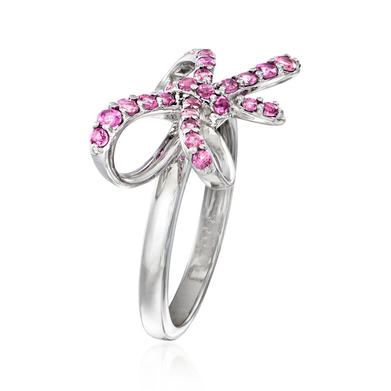 .70 ct. t.w. Rhodolite Garnet Bow Ring in Sterling Silver image number 2