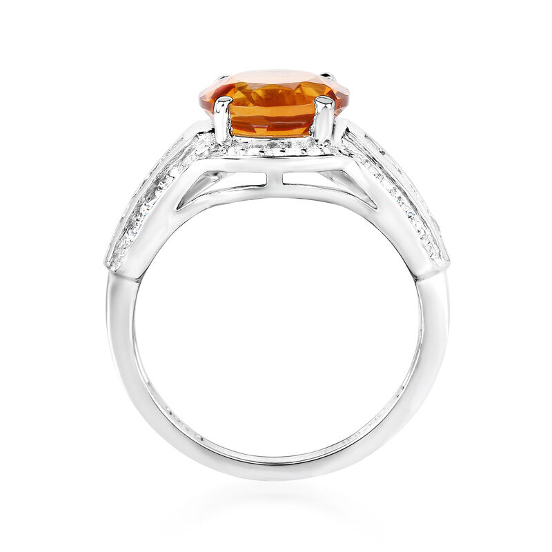 2.00 Carat Citrine and .60 ct. t.w. White Topaz Ring in Sterling Silver. Size 5 image number 2