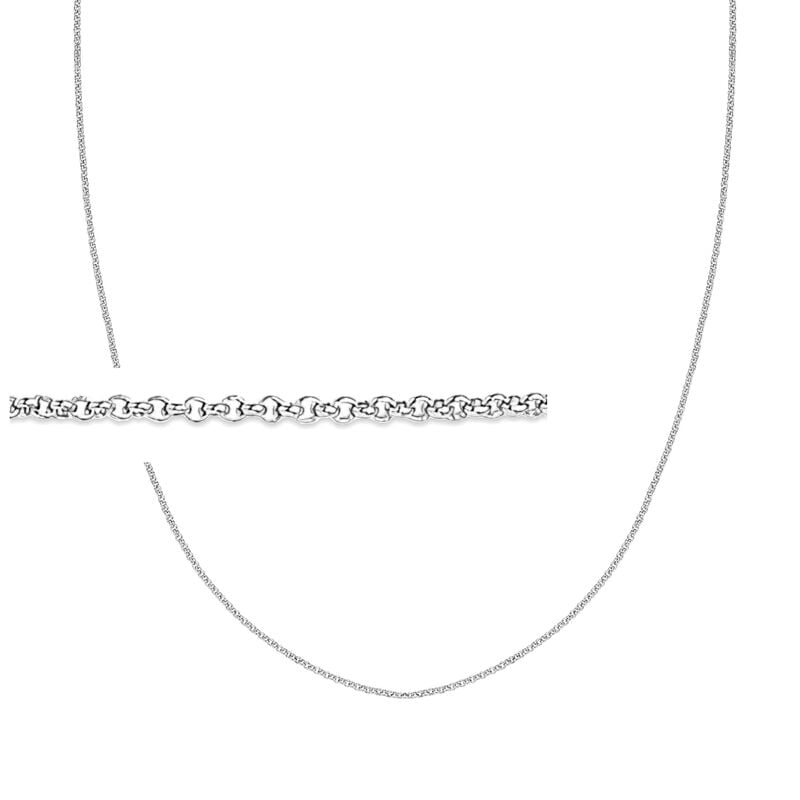 1mm Solid Platinum Rolo-Link Necklace image number 0