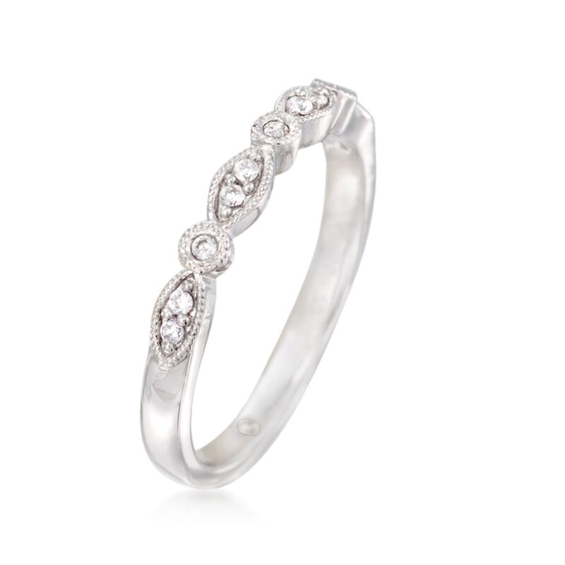 Gabriel Designs .11 ct. t.w. Diamond Wedding Band in 14kt White Gold image number 1