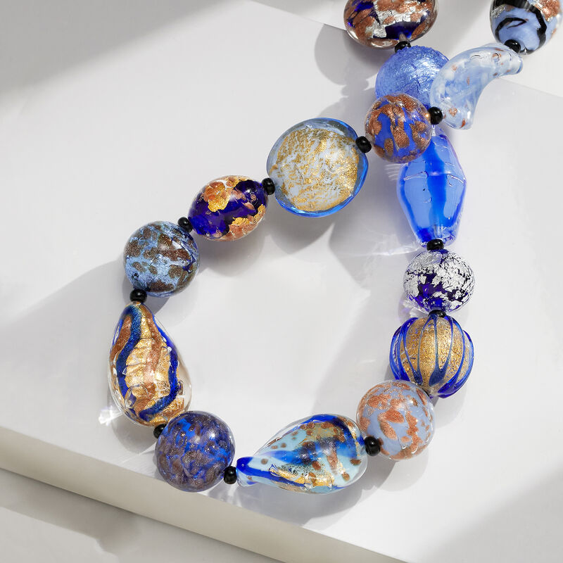 Italian Multicolored Murano Glass Bead Necklace in 18kt Gold Over Sterling image number 7