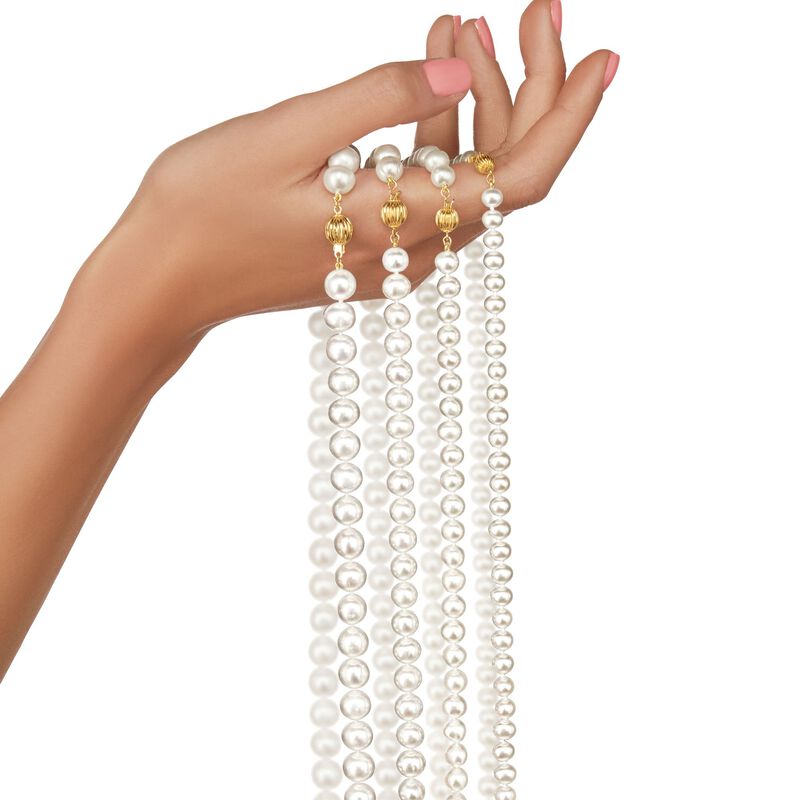 8-9mm Cultured Pearl Necklace with 14kt Yellow Gold image number 2