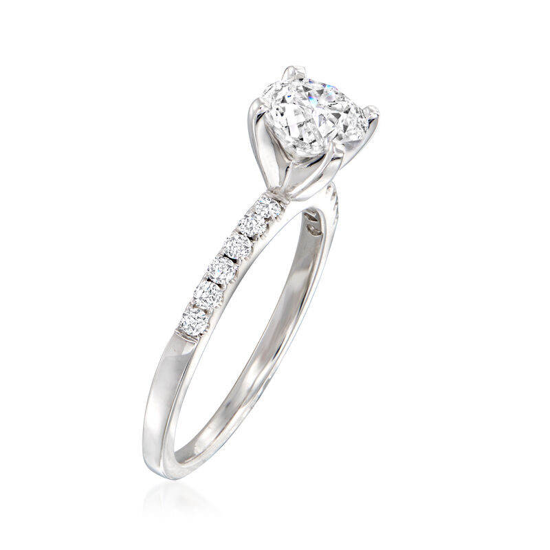 .22 ct. t.w. Pave Diamond Engagement Ring Setting in 14kt White Gold image number 2