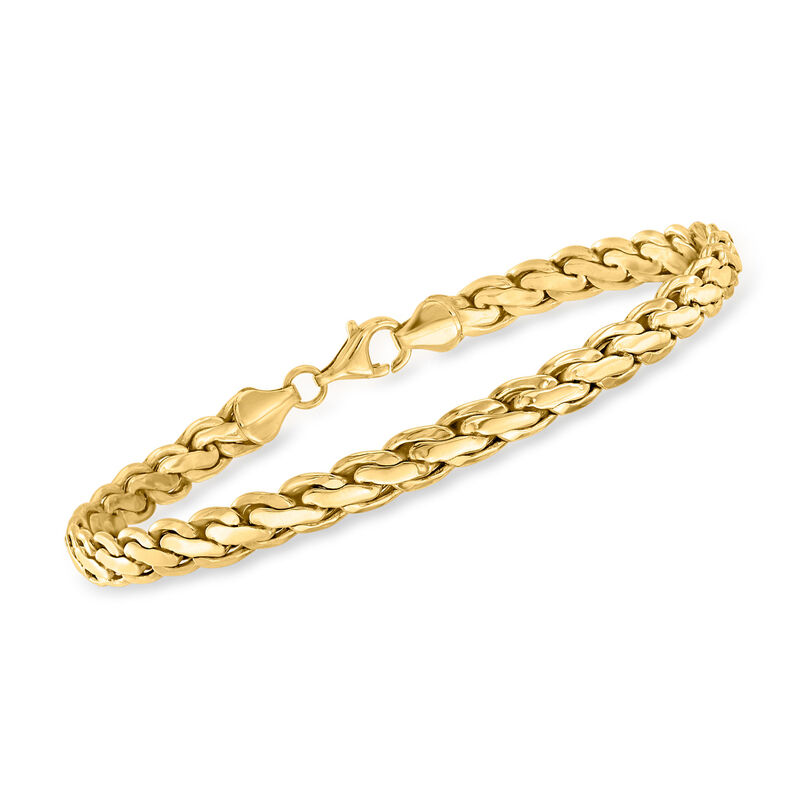 10kt Yellow Gold Curved-Link Bracelet image number 0