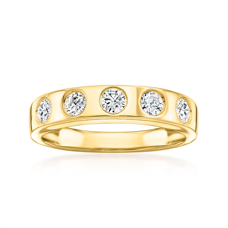 .50 ct. t.w. Lab-Grown Diamond Five-Stone Ring in 18kt Gold Over Sterling image number 0