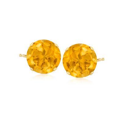 6.20 ct. t.w. Citrine Stud Earrings in 14kt Yellow Gold