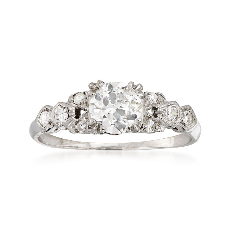 C. 1950 Vintage .68 ct. t.w. Diamond Ring in Platinum. Size 6 image number 0