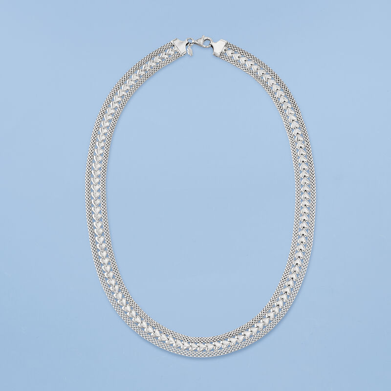 Italian Sterling Silver Heart Necklace image number 3