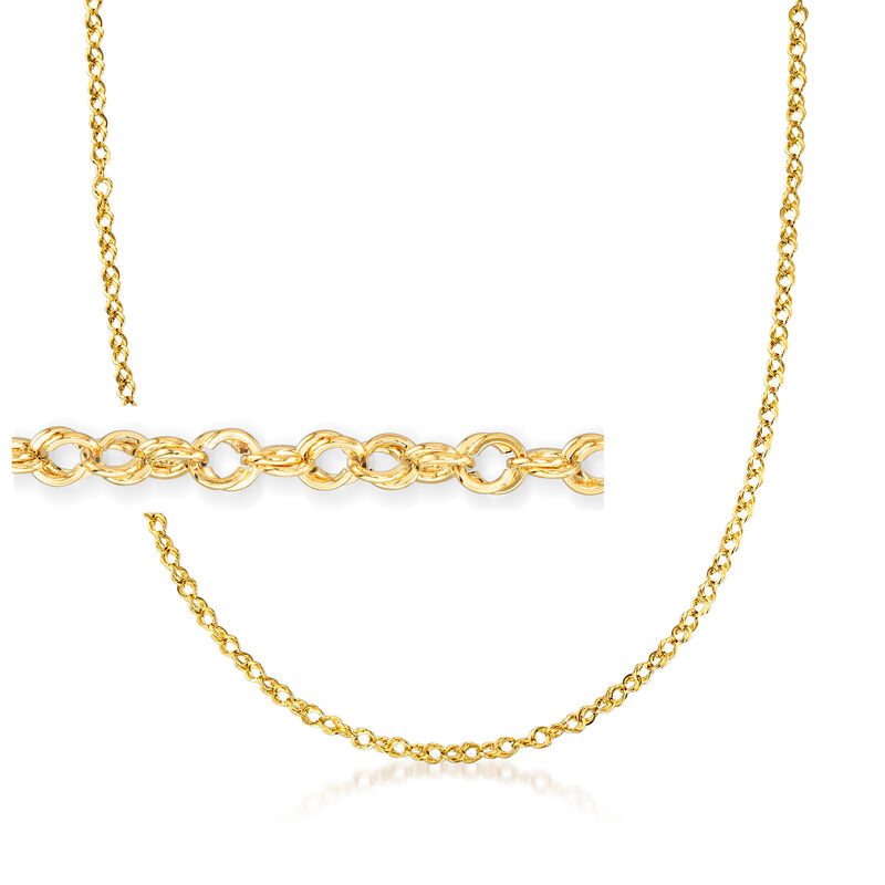 Italian 18kt Yellow Gold Roped-Link Necklace image number 0